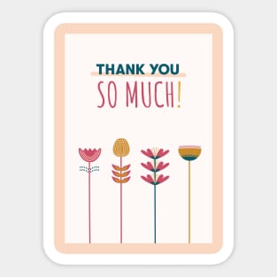 Thank You Flowers Sticker